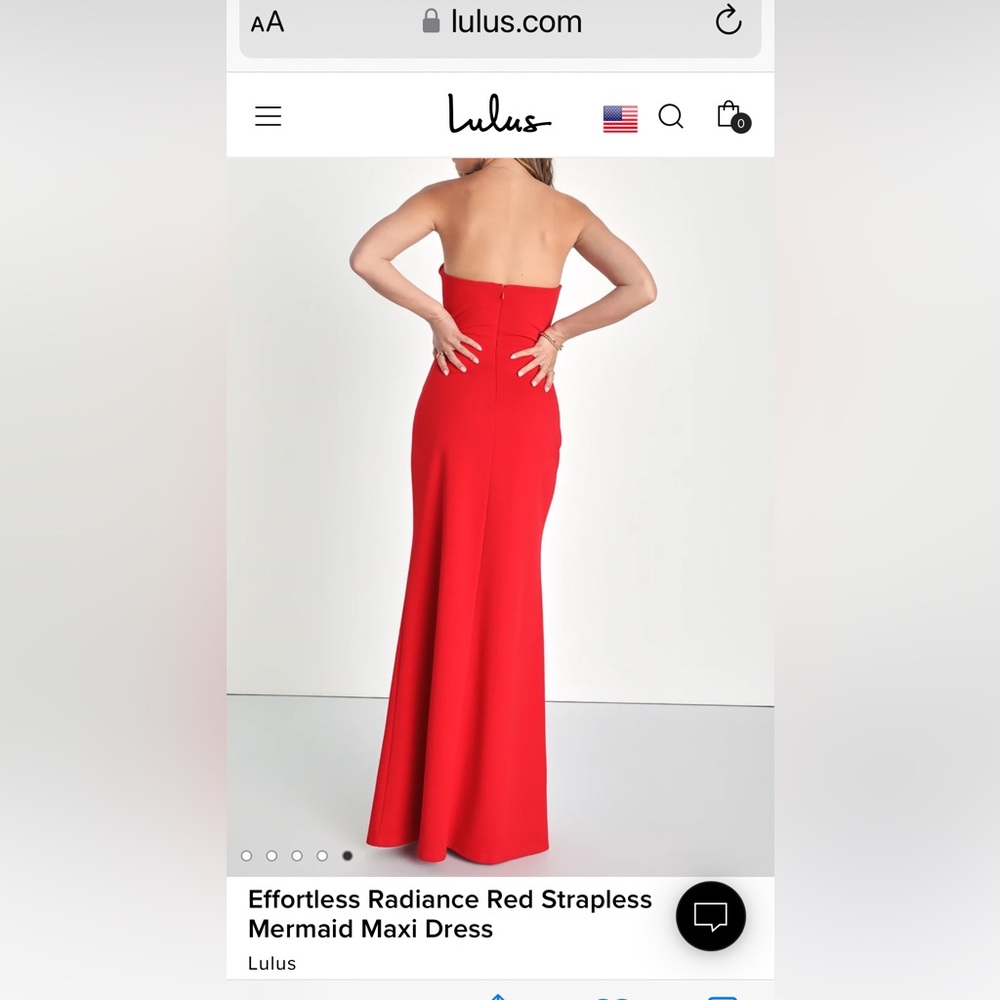 Lulus Effortless Radiance Red Strapless Mermaid Maxi Dress - Picture 2 of 3